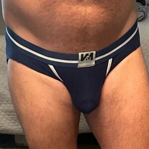 N2N Navy and White Men's Briefs Size XL